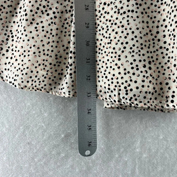 EXPRESS Dress Size 2XS Polka Dot Fit & Flare Mini Shirred Dolman Sleeve Pink - Picture 7 of 11